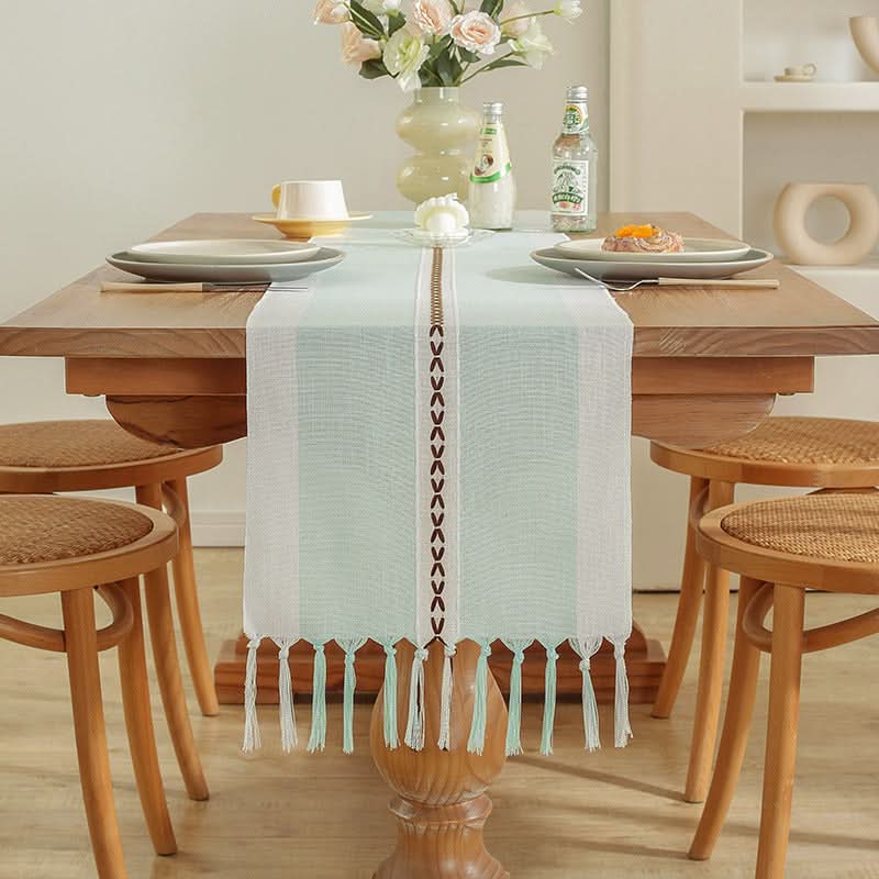 Table Flag Cotton & Linen Table Cloth – Handmade with Tassels