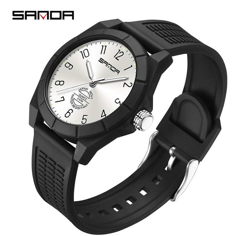 Sanda Luminous Waterproof Quartz Watch – Fashion Student Casual Wristwatch