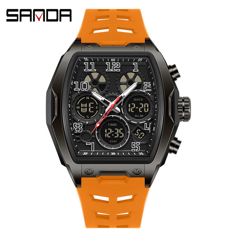 SANDA Men’s Digital Sports Watch – Waterproof Multifunction Alarm Watch with Dual Time