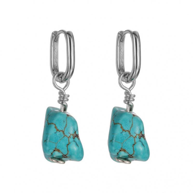 unisex Tibetan Handmade Blue Earrings
