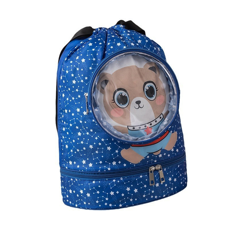 Cartoon Wet-Dry Separation School Bag – Large Capacity, Travel & Fitness Ready
