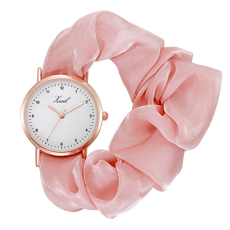 Women's Fashion Bracelet Watch – Fabric Strap Quartz Watch with Decorative Dial