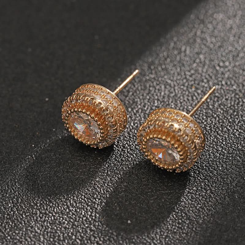 Unisex Trendy Zircon Stud Earrings – European Style