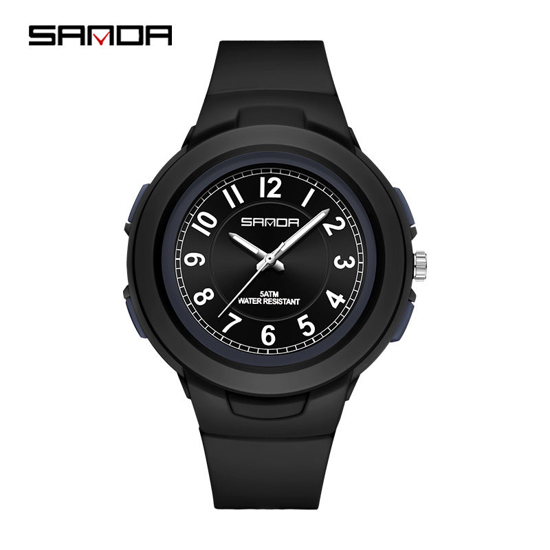 Sanda Waterproof Quartz Watch – Casual Unisex Outdoor Watch with 24-Hour Display