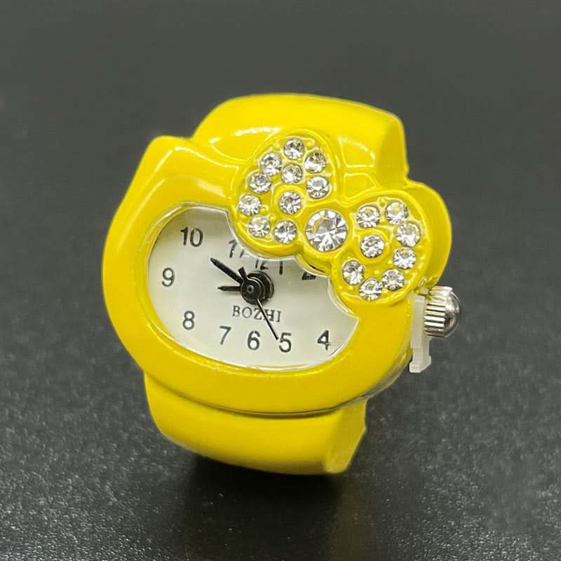 Women's Diamond Ring Watch – Elegant Quartz Finger Watch