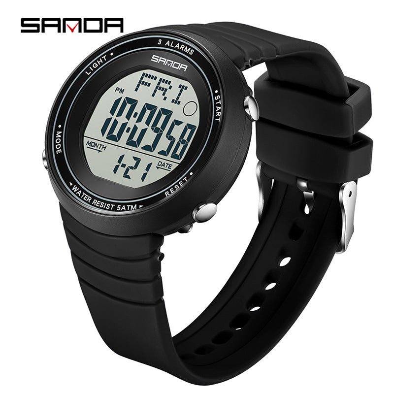 Sanda Large Screen Sports Digital Watch – Waterproof Luminous Outdoor Watch for Students
