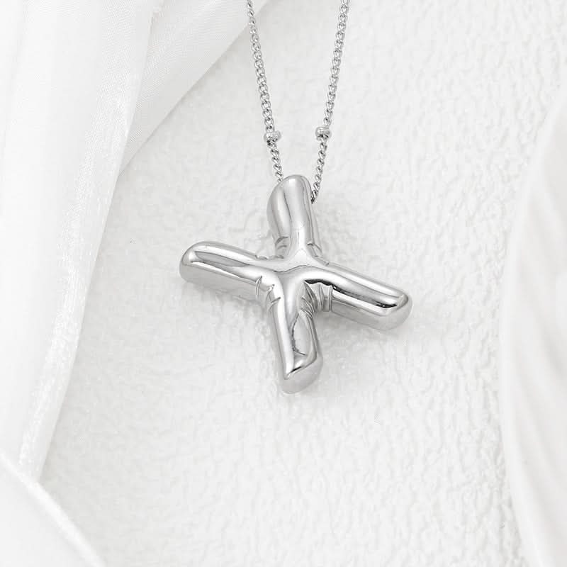 Silver-Plated Alphabet Pendant Necklace – Hip-Hop Style