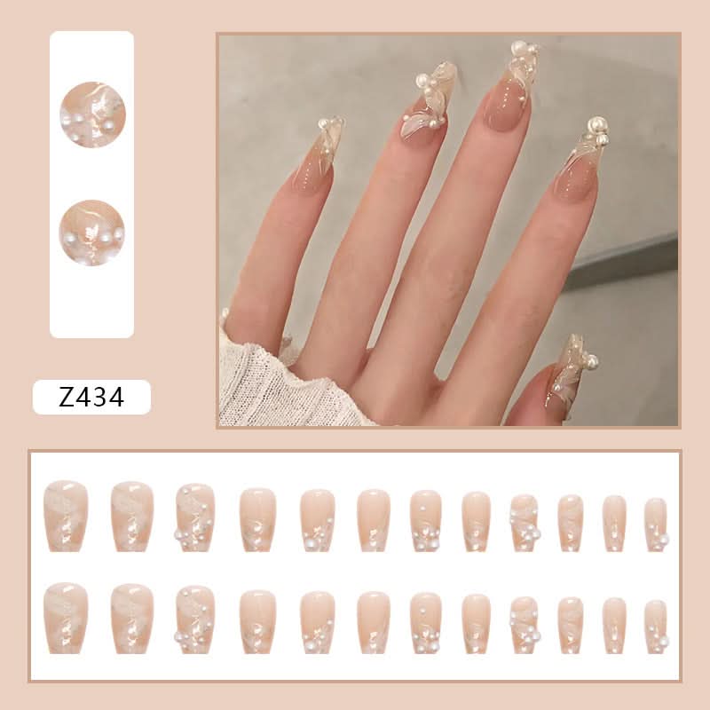Diamond Style Finished False Nails – White Ice Transparent