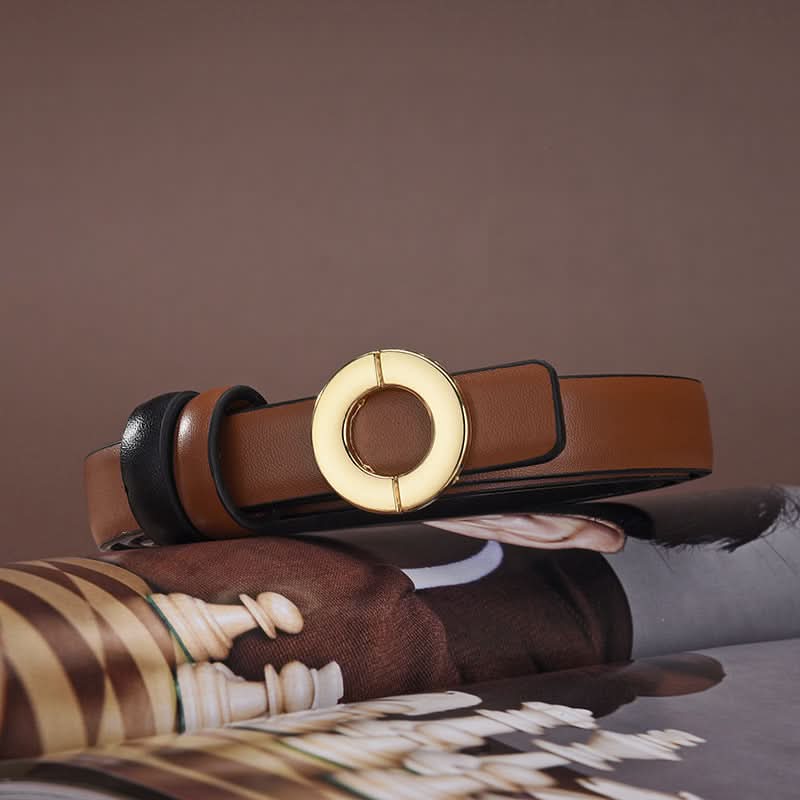 Women's Thin PU Leather Belt – Stylish Adjustable Waist Belt