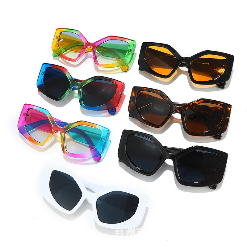Rainbow Cat Eye Sunglasses for Women – UV400 Full Frame Fashion Shades