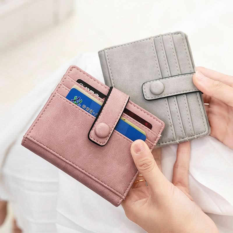 Women's PU Leather Card Holder – Multi-Slot Short Wallet