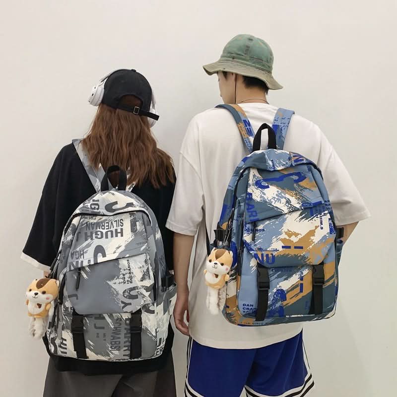 Unisex Large Capacity Backpack with Squirrel Keychain – Oxford Cloth