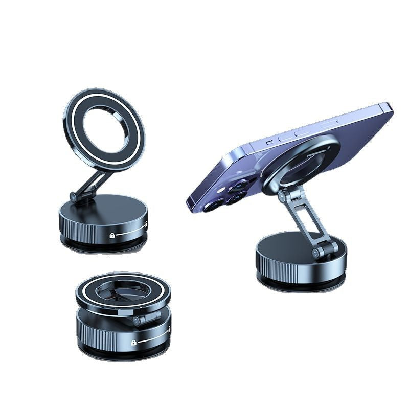 3-Axis Magnetic Car Phone Holder – Foldable Dashboard Mount with Suction Base