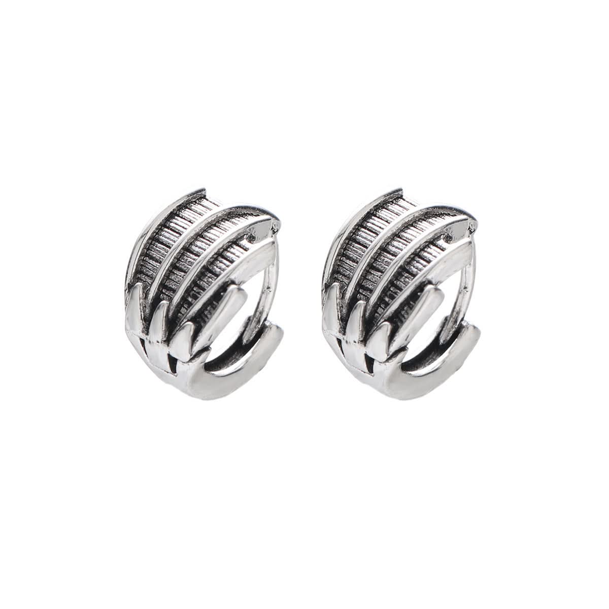Hip-Hop Devil Wing Earrings – Edgy Geometric Ear Clips Unisex Jewelry