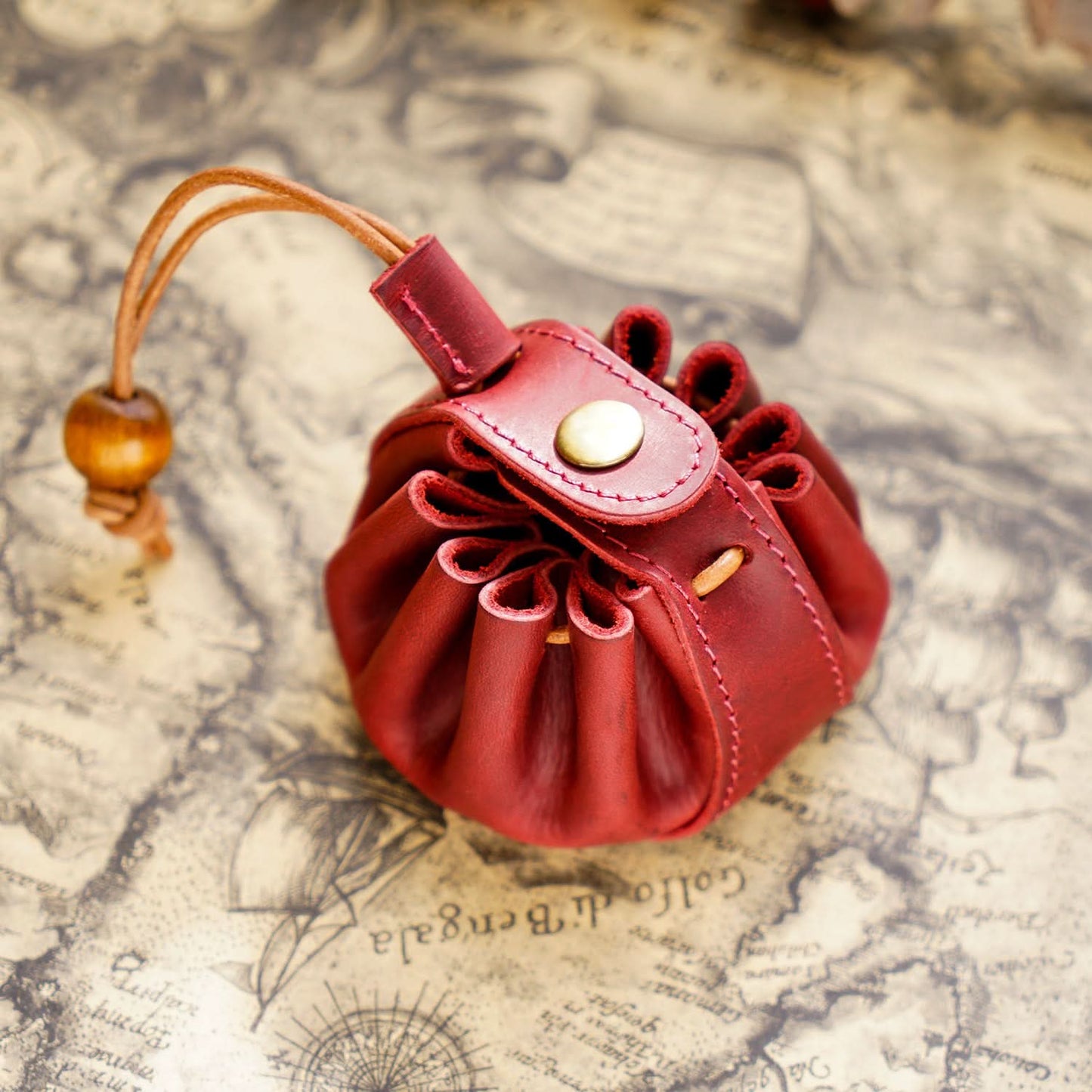 Leather Drawstring Coin Purse for Men & Women