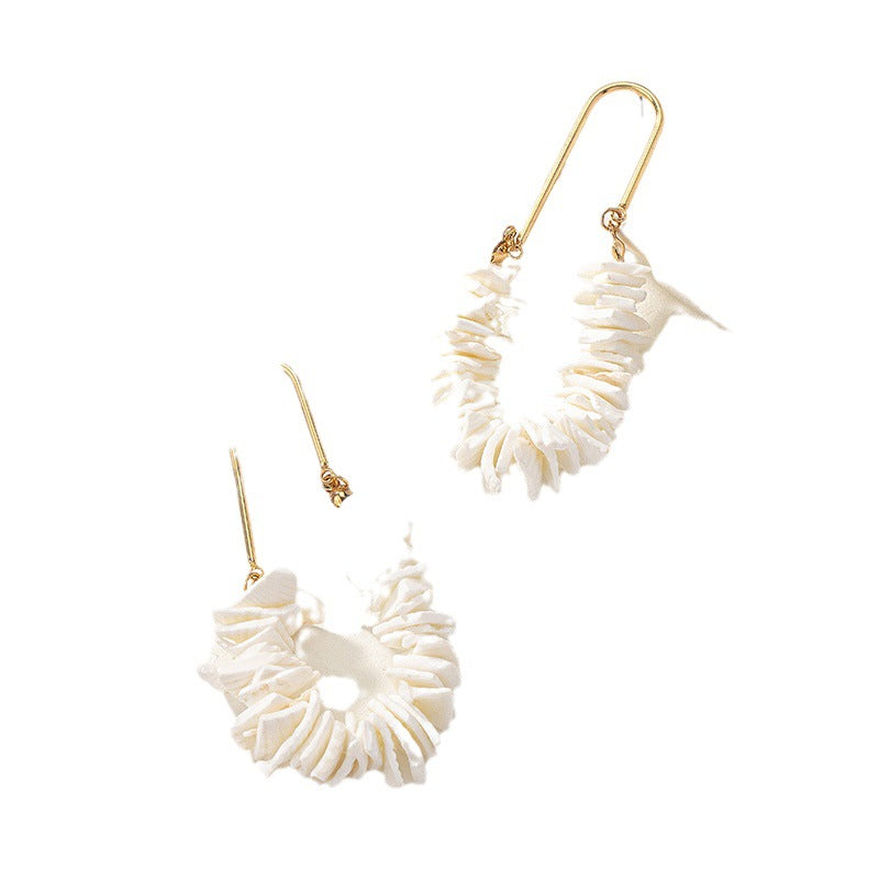 Boho Shell Dangle Earrings for Women – Coral Design Lightweight Statement Jewelry