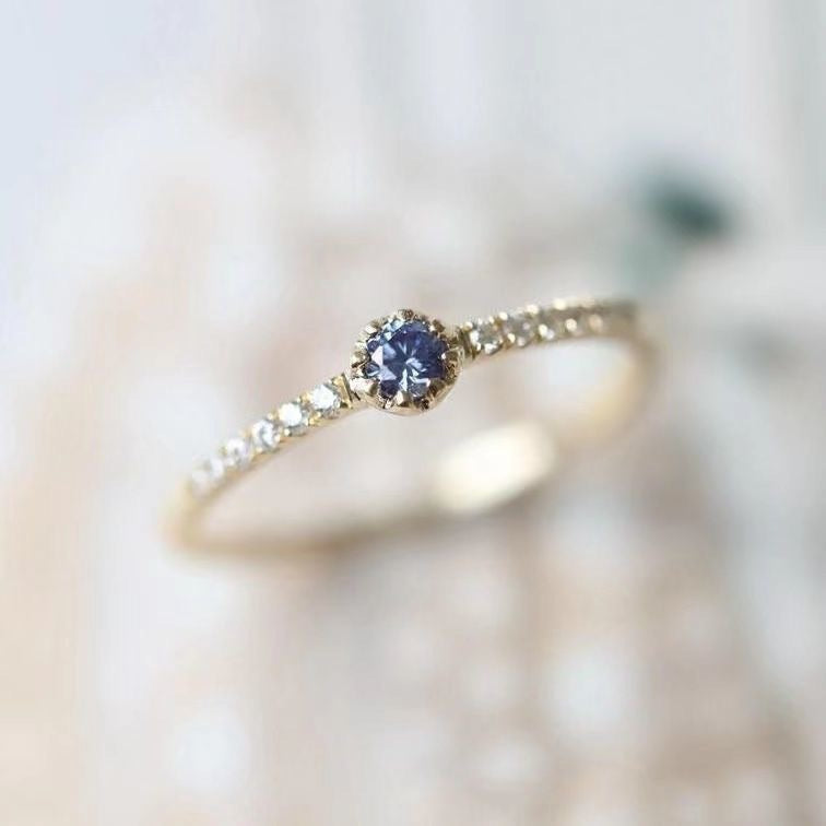 Elegant Blue Tanzanite Adjustable Ring for Women – Light Luxury Zircon Inlaid Jewelry