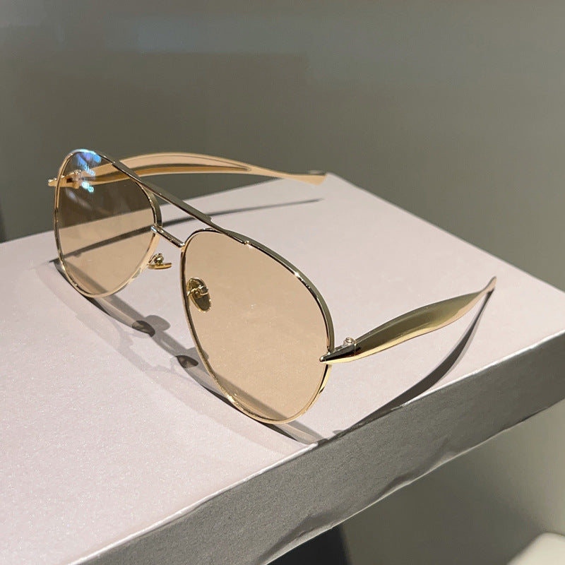Aviator Metal Double-Bridge Sunglasses | Trendy Unisex Fashion Eyewear for Street Style