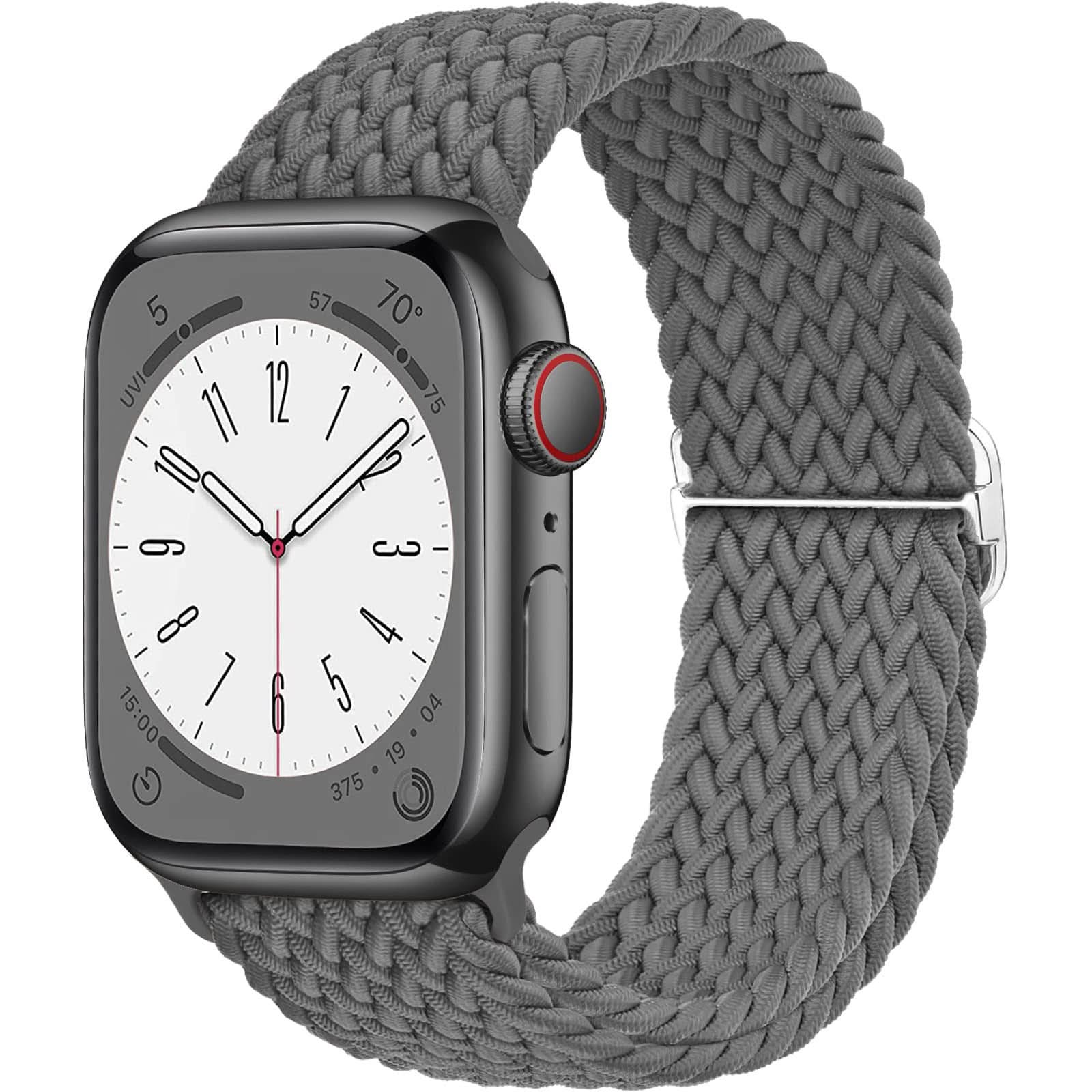 Adjustable Woven Nylon Band for Apple Watch –With Buckle, 38mm-49mm (Only Strap)