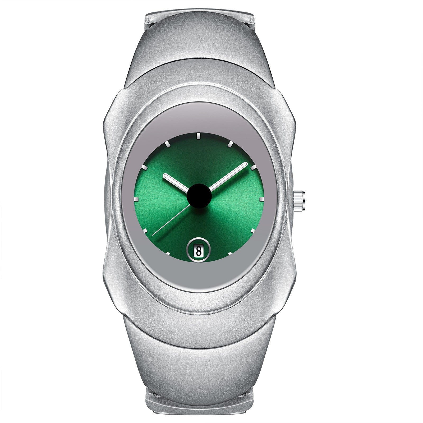 Men's Trendy Quartz Watch – Oval Dial Alloy Strap, Waterproof Fashion Timepiece