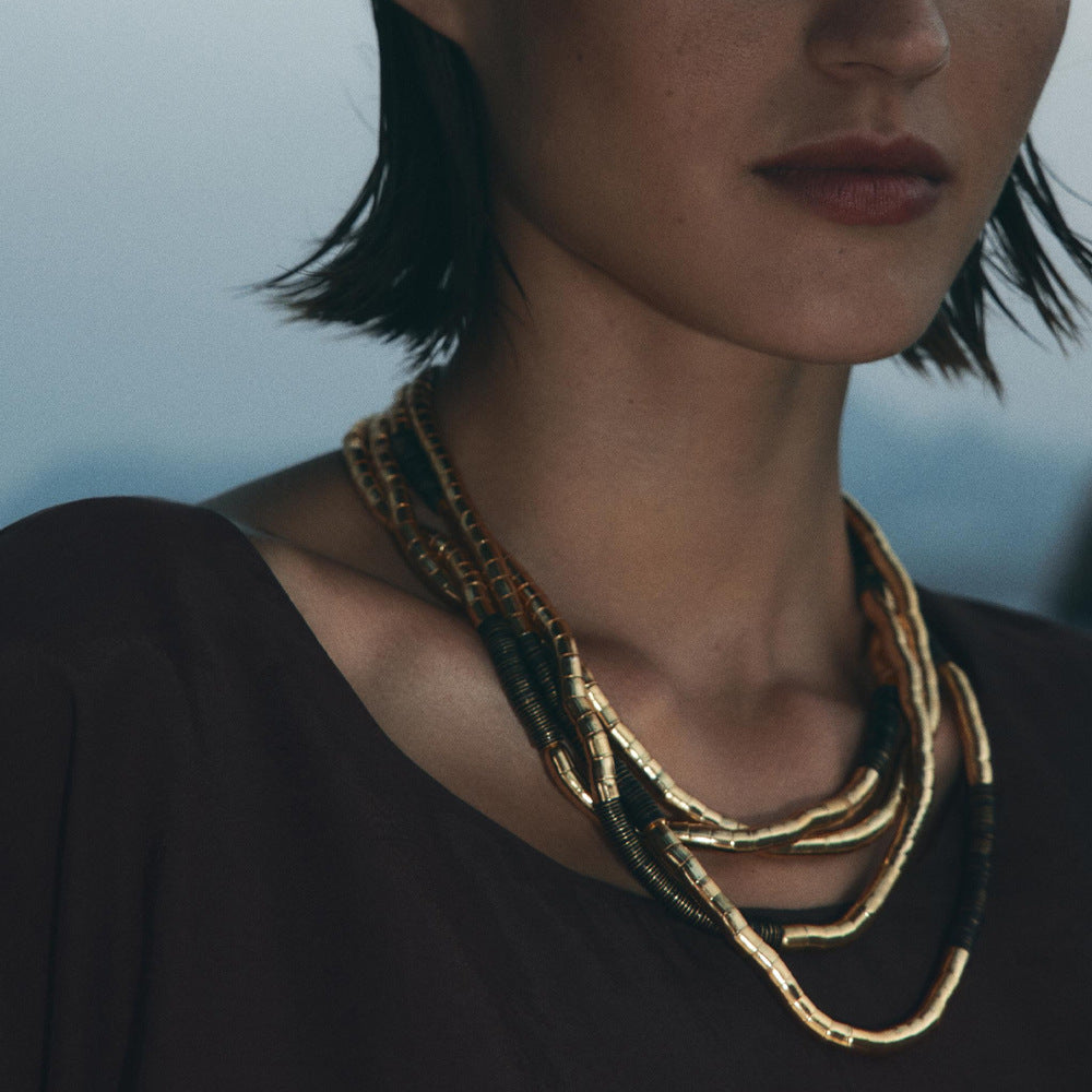 Handmade Beaded Multi-Strand Necklace – Long Statement Jewelry for Women