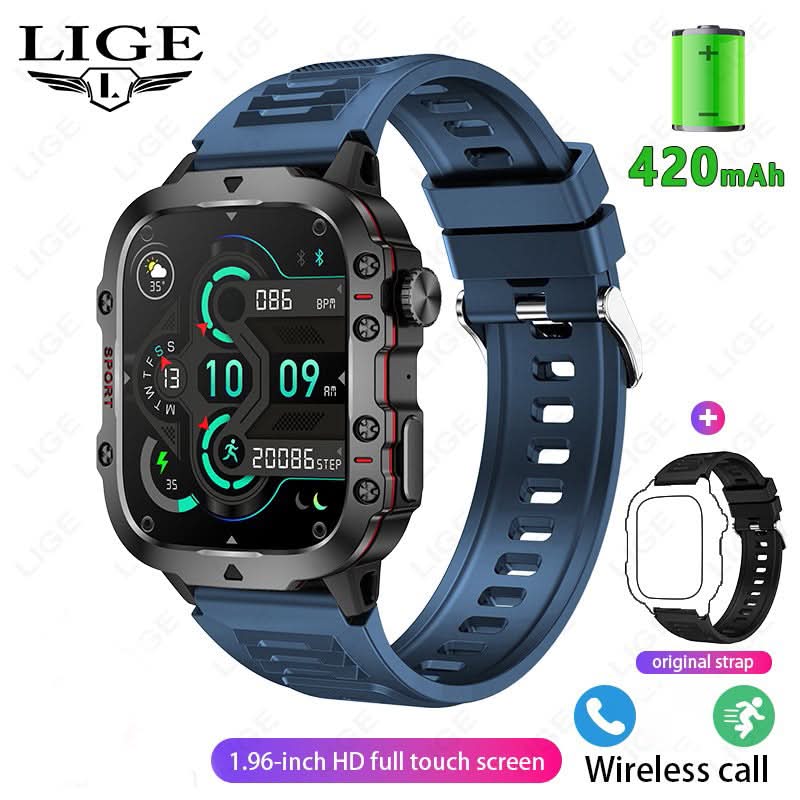 Men's Smart Sports Watch – Bluetooth Call, Health Tracker, Waterproof
