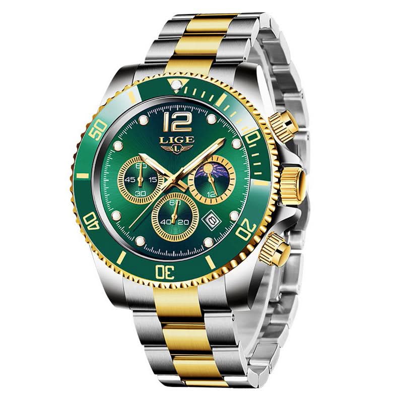 Men’s Quartz Sports Chronograph Watch with 24-Hour Dial & Calendar