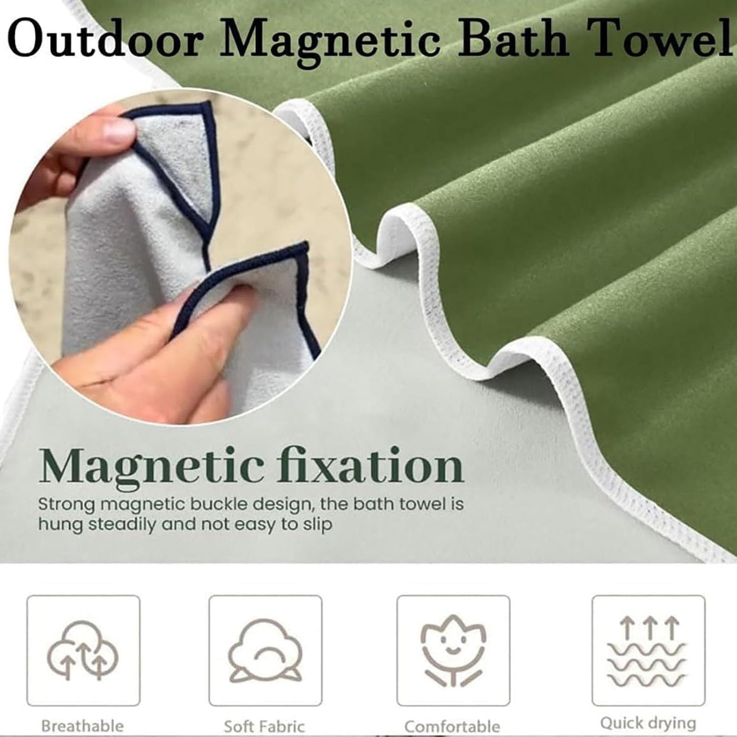Quick-Dry Magnetic Bath Towel – Coral Fleece Beach Towel for Outdoors