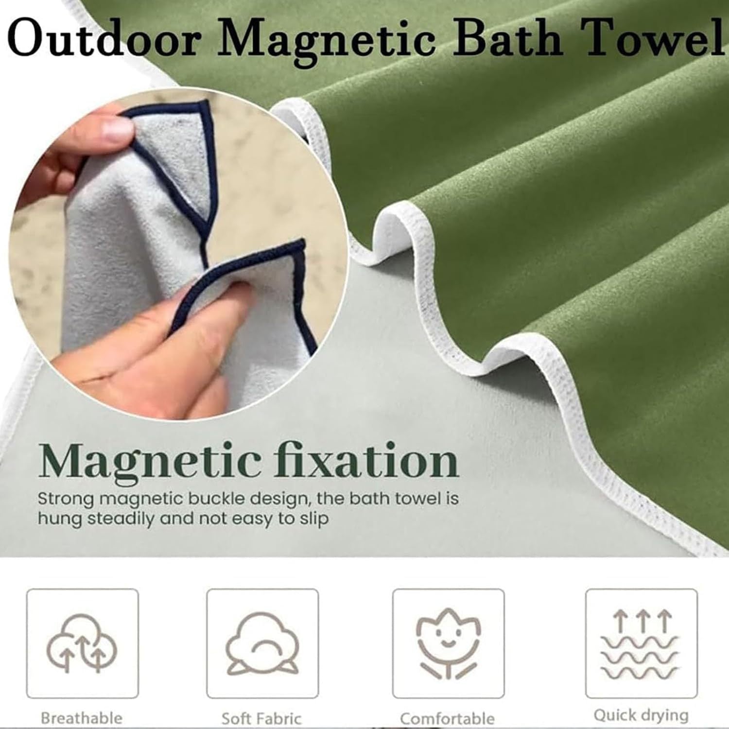 Quick-Dry Magnetic Bath Towel – Coral Fleece Beach Towel for Outdoors