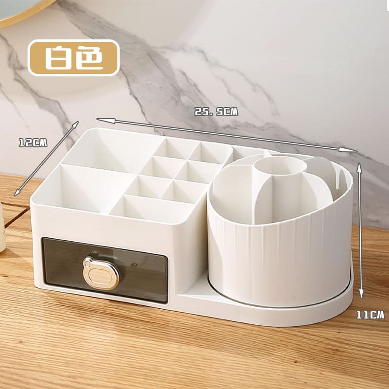 Multi-Compartment Cosmetic Organizer with Drawer Storage