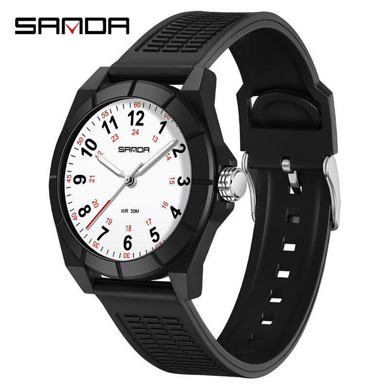 Sanda Luminous Student Quartz Watch – Waterproof Casual Kids Wristwatch