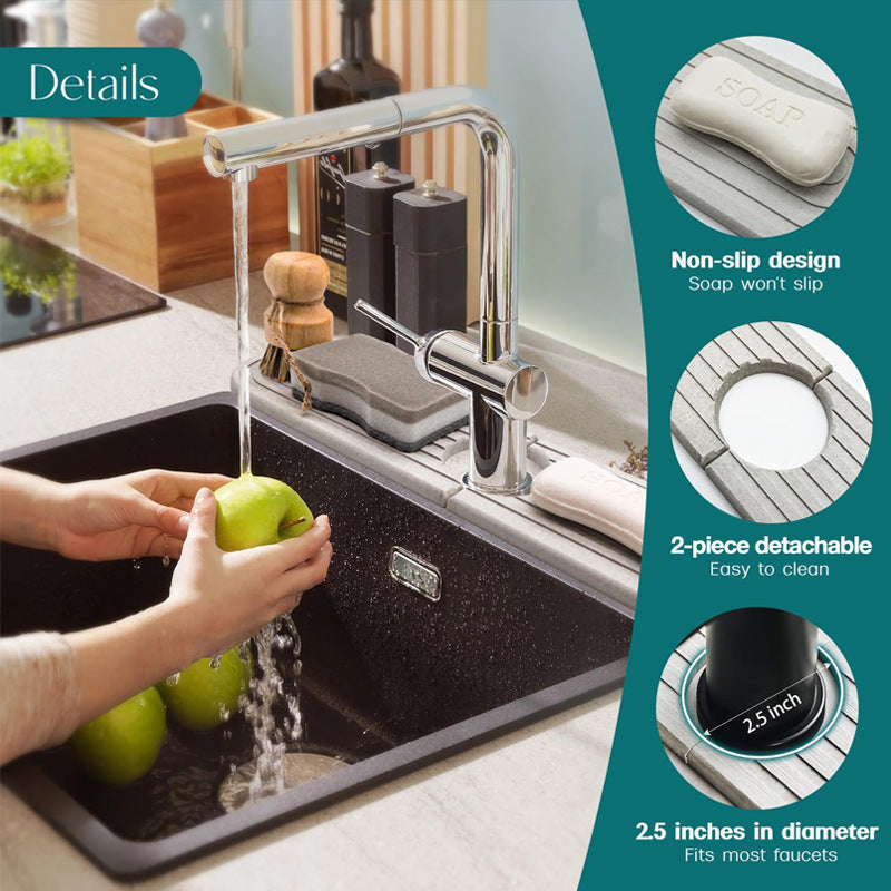Diatomite Sink Splash Pad – Oval Water Absorption Mat for Faucet