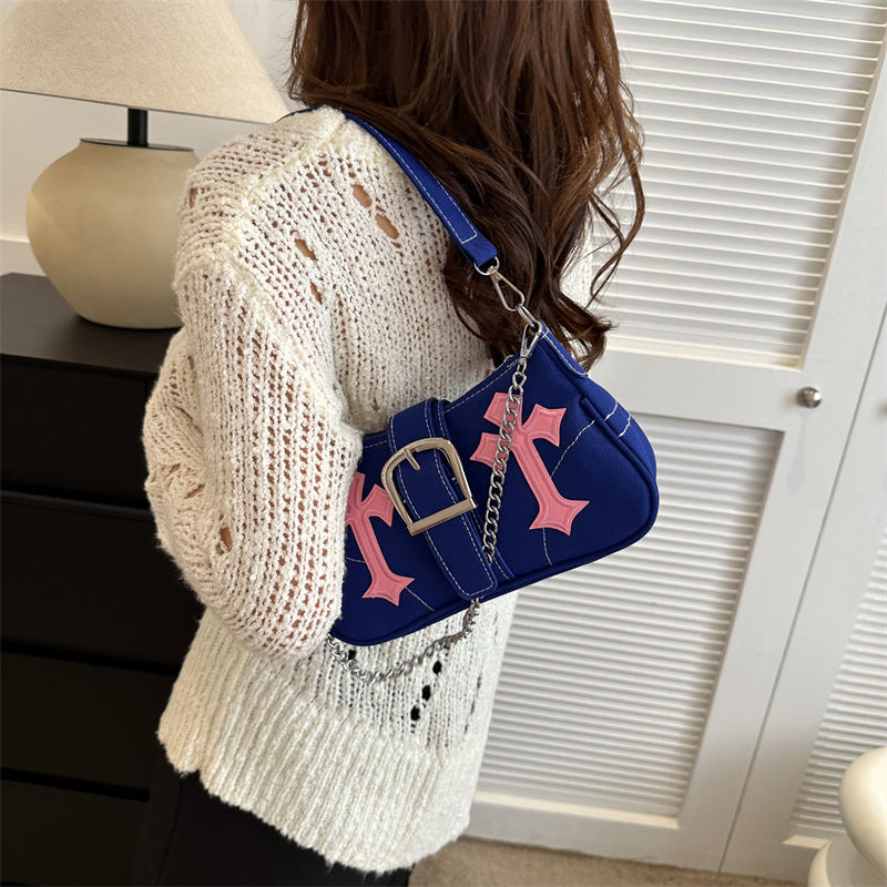 Canvas Small Square Shoulder Bag – Women’s Street Style Underarm Handbag