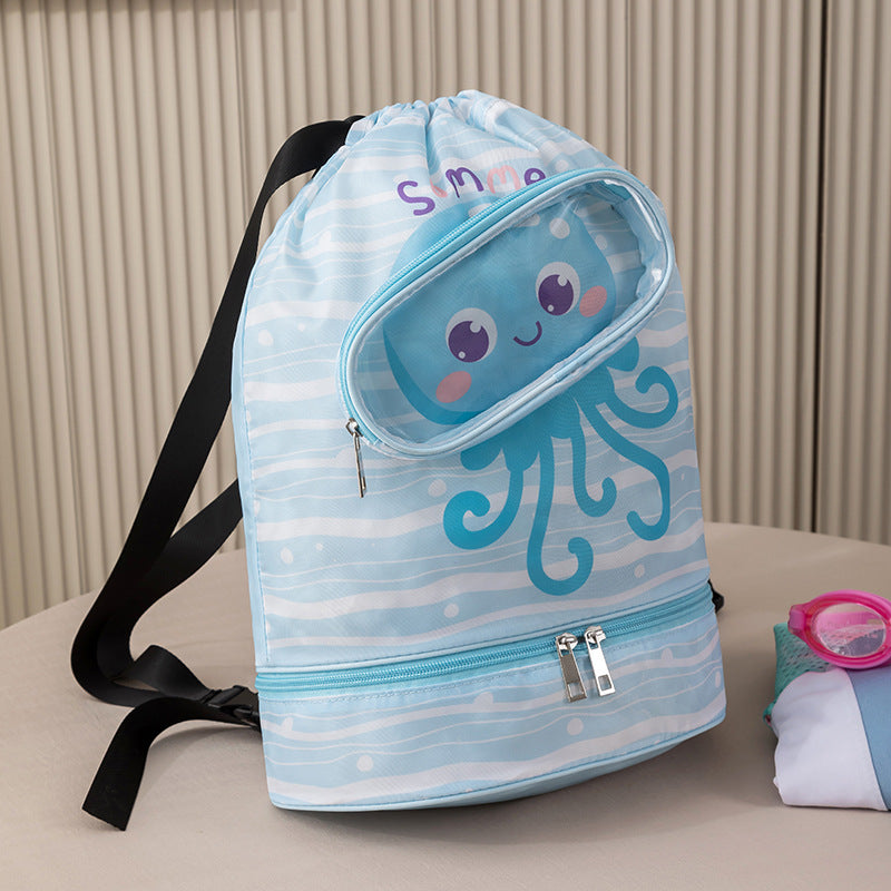 Cartoon Wet-Dry Separation School Bag – Large Capacity, Travel & Fitness Ready