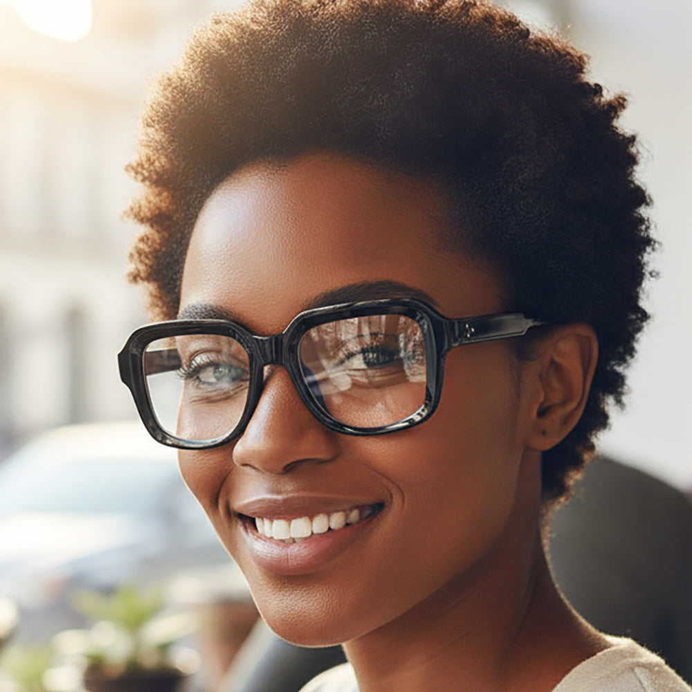 Square Blue Light Blocking Eyeglasses Frame – Minimalist Studded Design, Fashion Sunglasses for Everyday Wear