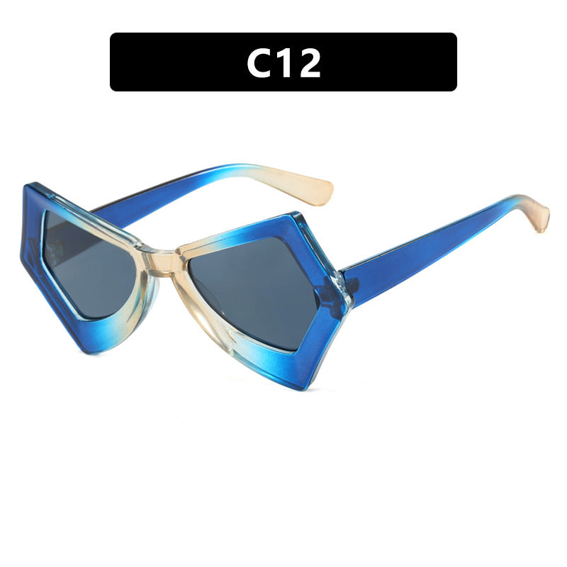 Anti-Blue Light Butterfly Glasses for Women – Oversized Hexagon Flat Frame Eyewear