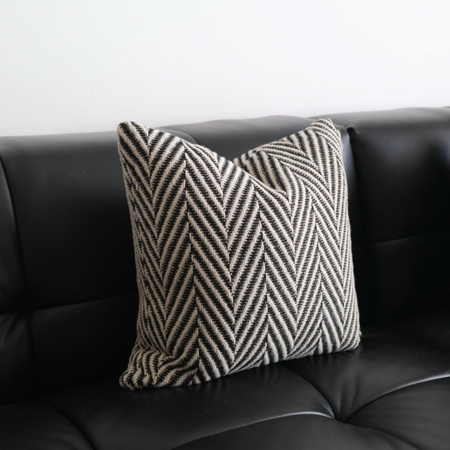 Modern Herringbone Woolen Cushion Cover - Stylish Living Room Pillowcase