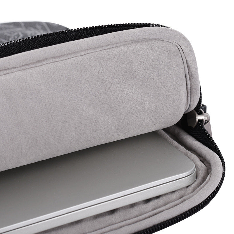 Art Line Printed PU Leather Laptop Briefcase – Waterproof Sleeve for MacBook & more (13–15" Inches)