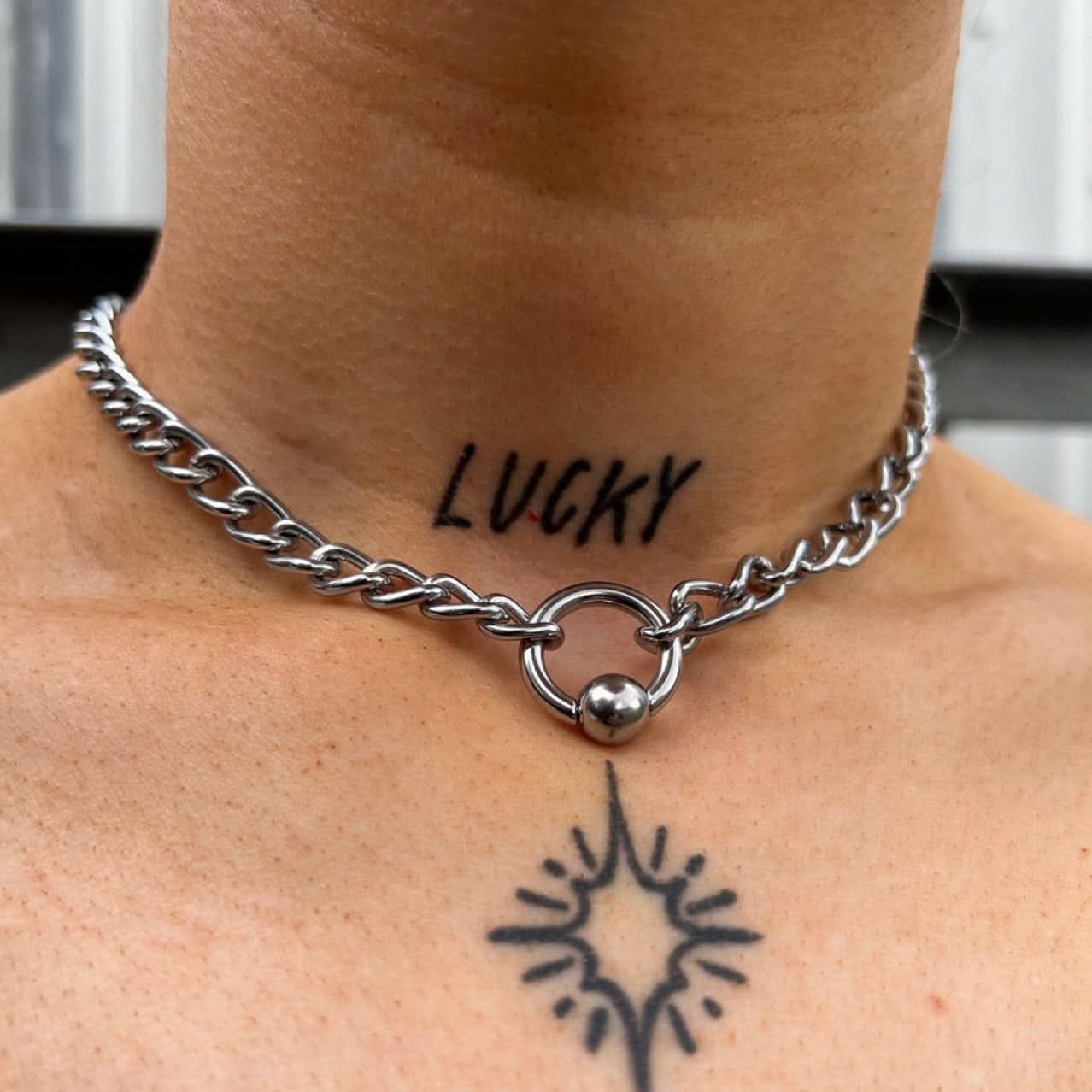 Unisex Cross Bead Circle Chain Necklace