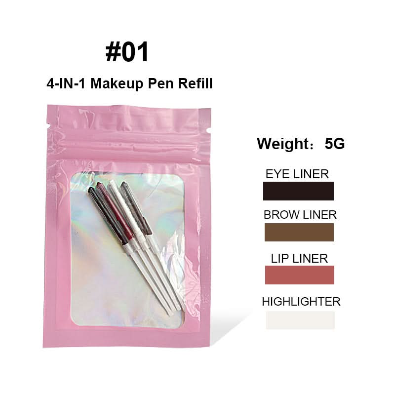 4-in-1 Makeup Pen – Multi-Function Lip Liner, Eyebrow Pencil, Eyeliner & Highlighter