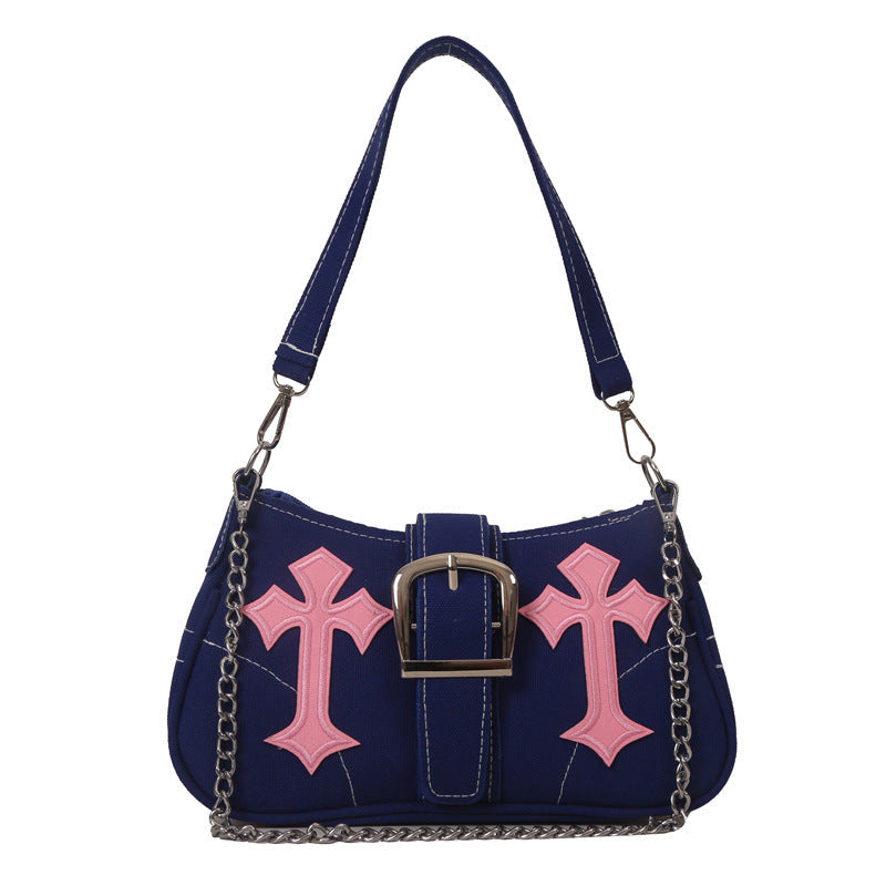 Canvas Small Square Shoulder Bag – Women’s Street Style Underarm Handbag
