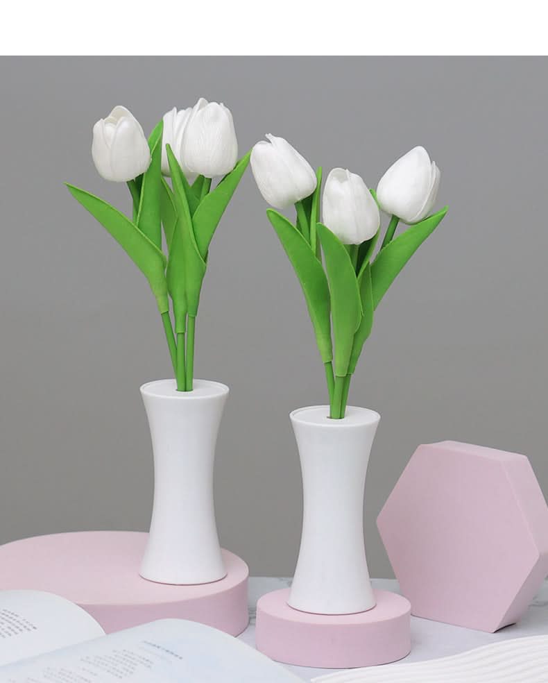 Set of 2 Tulip LED Night Lights – Warm Glow