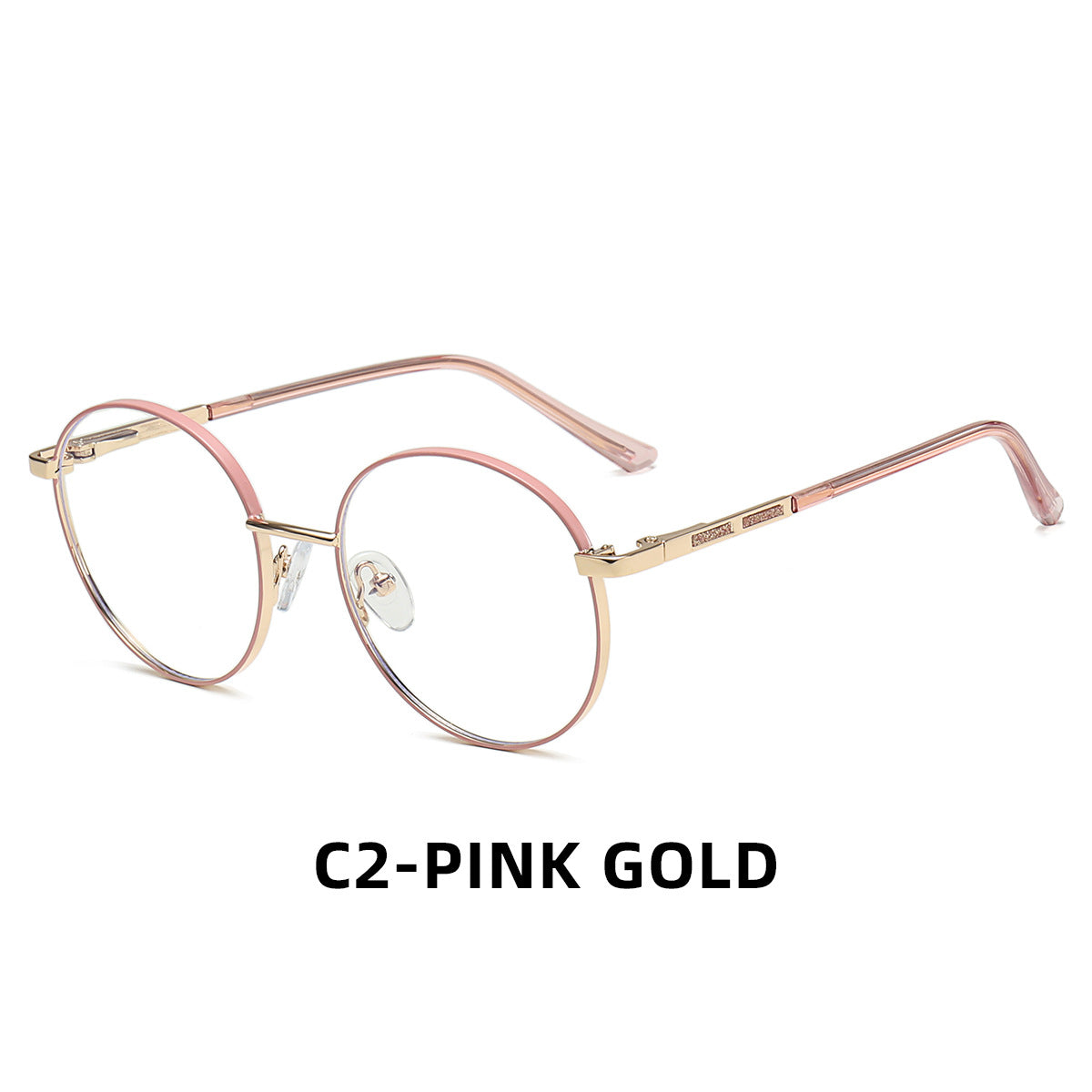 Ultra-Light Round Metal Blue Light Glasses for Women – Full Frame Computer Eyewear