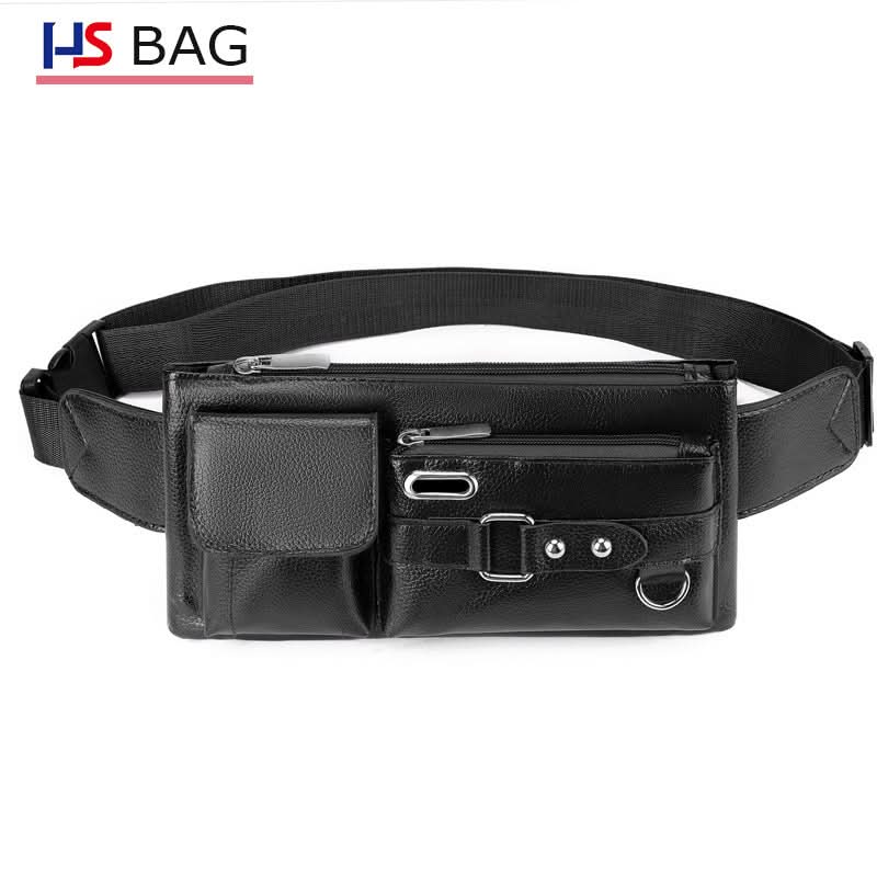 Men's PU Leather Chest and Waist Bag – Multi-Layer