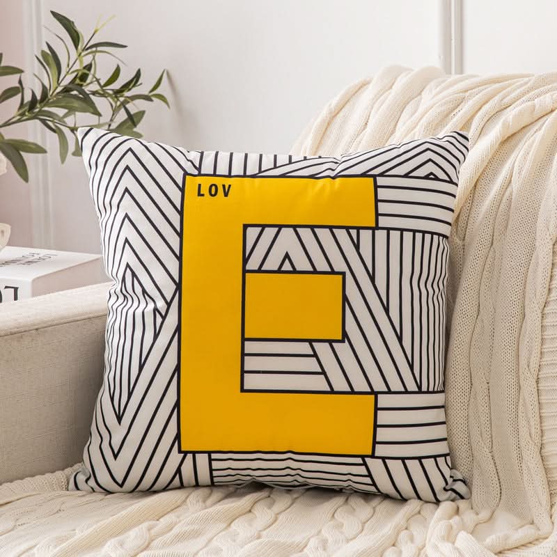 Double-Sided Short Plush Geometric Pillow Covers (Set of 2)