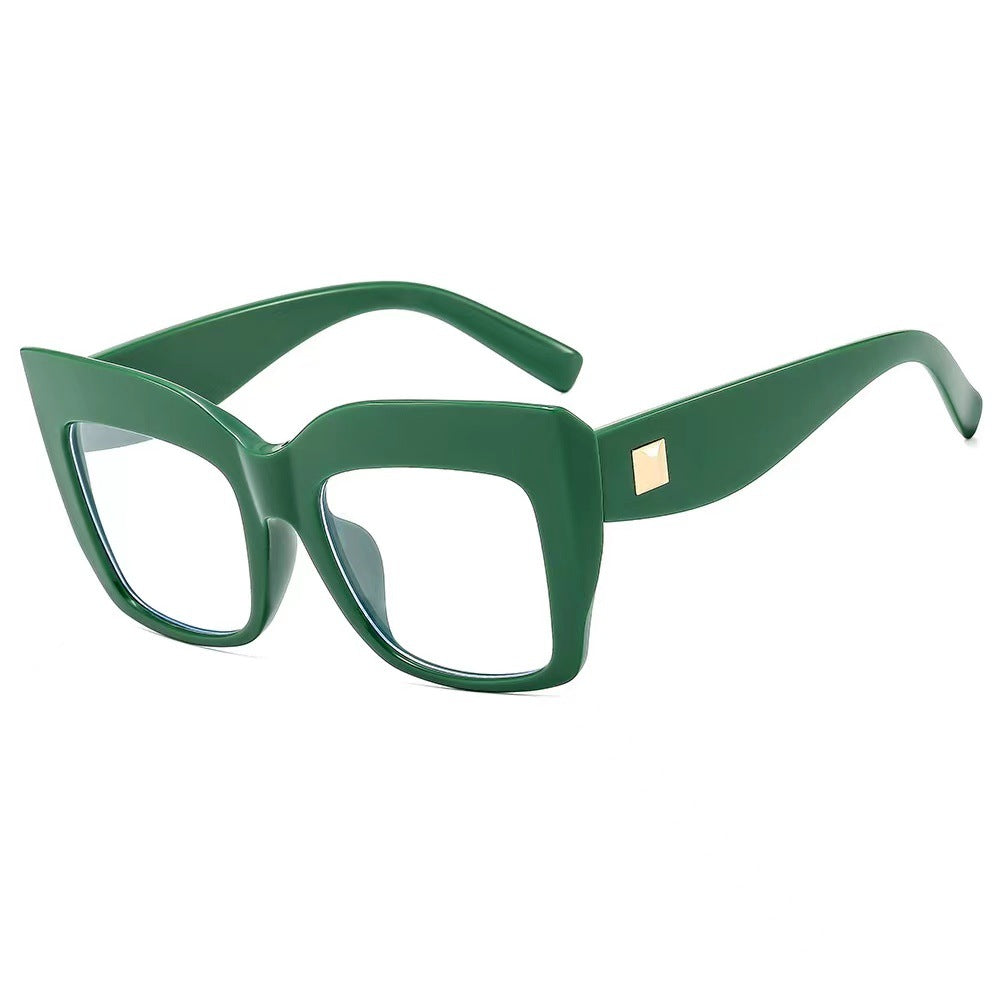 Women's Colorful Cat-Eye Square Glasses – Oversized Anti-Blue Light Frames