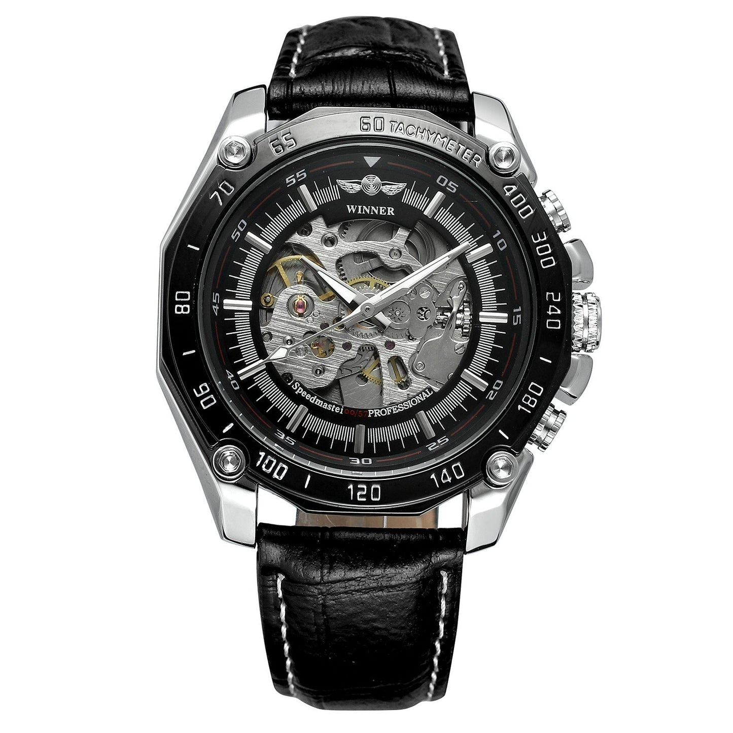 T-WINNER Automatic Mechanical Watch for Men – Leather Strap Classic Leisure Timepiece
