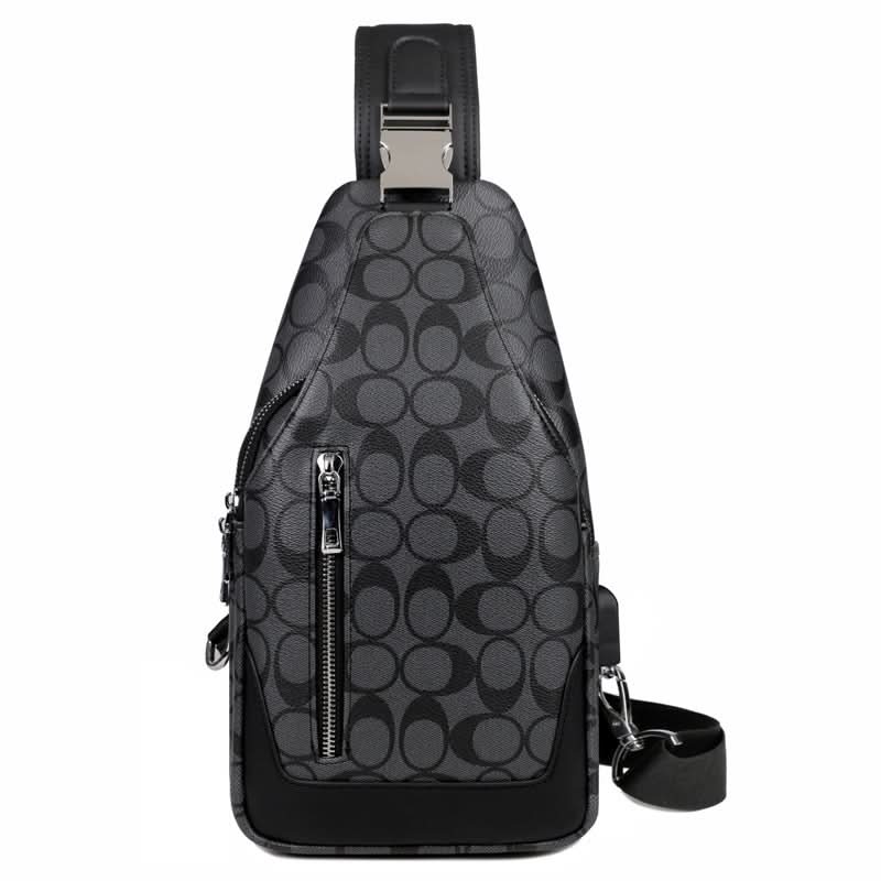 Men’s Checkerboard Chest Bag – Large Capacity Shoulder Sling Backpack