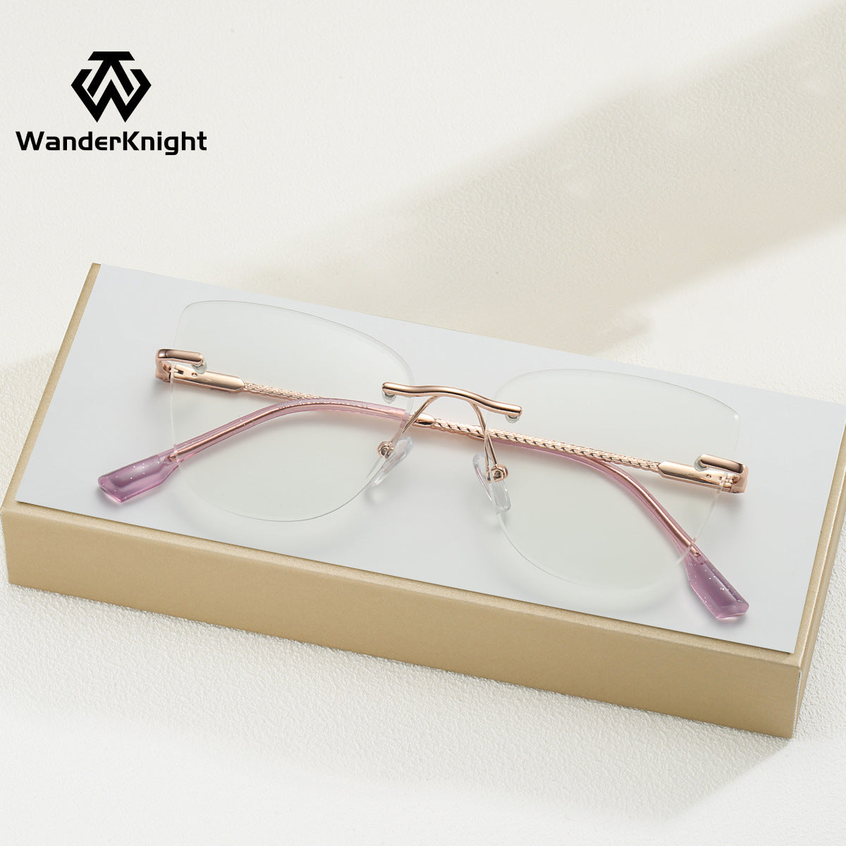 Rimless Women’s Myopia Glasses Frame – European & American Style | Prescription-Ready