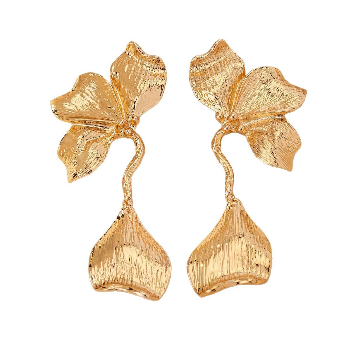 Oversized Leaf Earrings for Women – Alloy Floral Long Statement Jewelry
